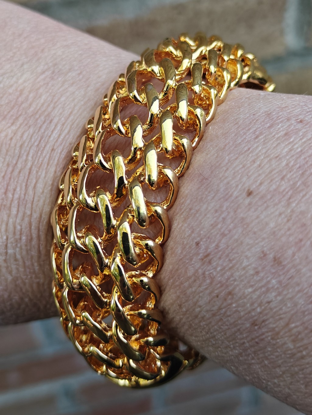 Stunning Kenneth Jay Lane Hinged Cuff Bracelet Vintage 90s Euc